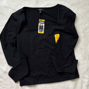 Express Black Square Neck Top